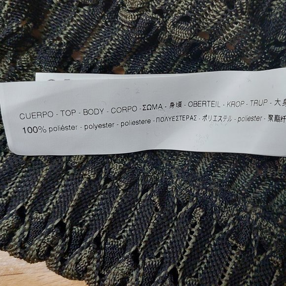 ZARA WB Collection Long-Sleeved Top blend of Army Green/Black Women's Small - Picture 10 of 12